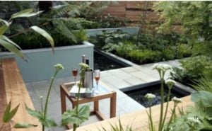 Elementos de jardines modernos